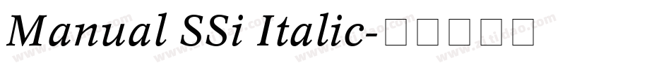 Manual SSi Italic字体转换